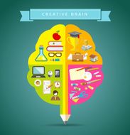 Creative Brain concepts design with business icons