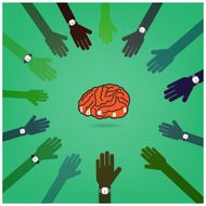 Creative brain Idea concept with businessman hands