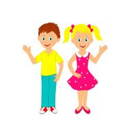 boy and girl waving their hand N2