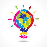 creative idea concept with painted bulb