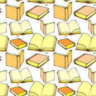 Seamless pattern with decorative books
