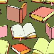 Seamless pattern with decorative books N2