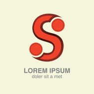 Stylish typographic logo template letter S 01