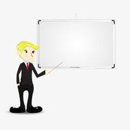 Businessman and whiteboard