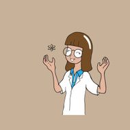 Scientist girl atom