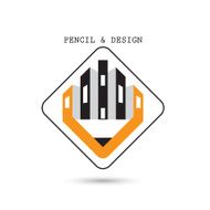 Creative pencil icon abstract logo design