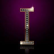 3d elegant diamond letter I