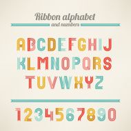 Ribbon Latin alphabet and numbers