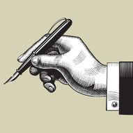 Hand with a pen