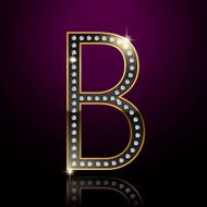 3d elegant diamond letter B