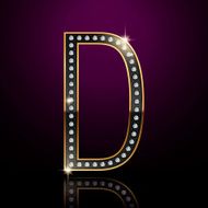 3d elegant diamond letter D