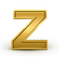 3d bright golden letter Z
