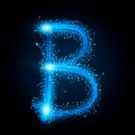 3d blue sparkler firework letter B