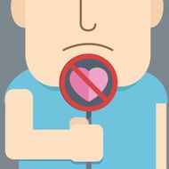 Man hold do not entry heart sign