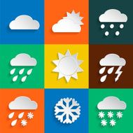 Weather icons colored background