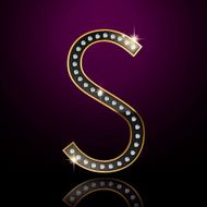 3d elegant diamond letter S
