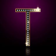 3d elegant diamond letter T