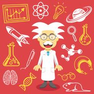 Vector professor and science icons vector illustration N2