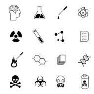 science and chemistry icon set vector illustration