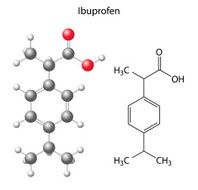 Model of ibuprofen - structural chemical formula analgesic