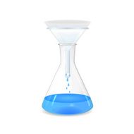 Filtration of solution in a conical flask