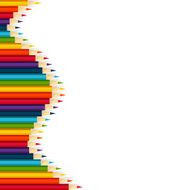 Colored pencils background blank template