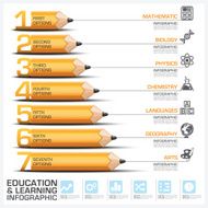 Education And Learning Step Infographic With Subject Of Pencil Diagram