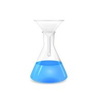 Chemical funnel set to a conical flask