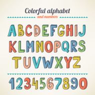 Hand drawing colorful latin alphabet N2