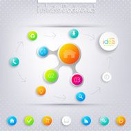 Modern infographic network template with place for your text N3
