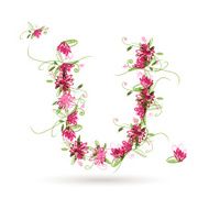Floral letter U for your design