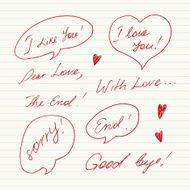 Handwritten Love messages