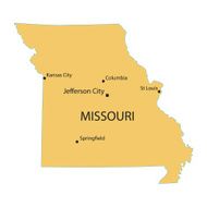 yellow map of Missouri