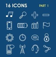 Icons in the style of flat Universal icons N2