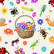 Cute cartoon insects pattern N2
