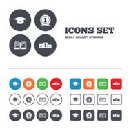 Graduation icons Education book symbol N24