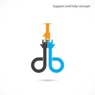 Support and help concept teamwork hands concept