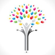every hand support tree concept vector N2