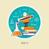 test it concept in flat design