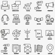 Vector set linear business education icons - part 2