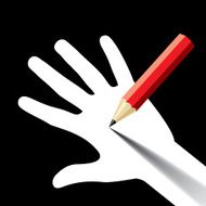 pencil on hand