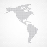 Dots Grey North and South America map background vector