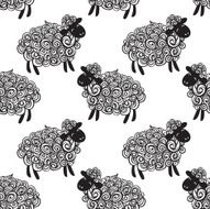 Sheep pattern vector background N5