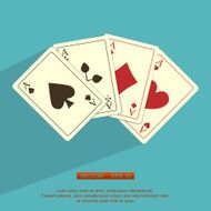 Modern flat Aces icons vector with long shadow effect in