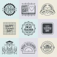 Happy Teachers` Day assorted design insignias logotypes set 2