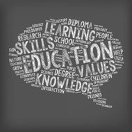 Education Word Clouds - Chalk on Blackboard N3