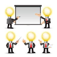 People Set - Business Bulb man giving presentation