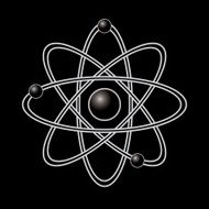 Atom part on black background