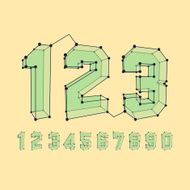 3D number icons Vector set N6