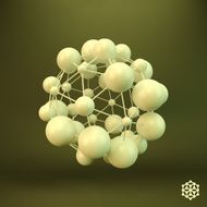 3D Molecule structure background Graphic design N6